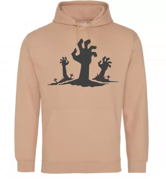 Мужская толстовка (худи) Horrible hands Песочный фото