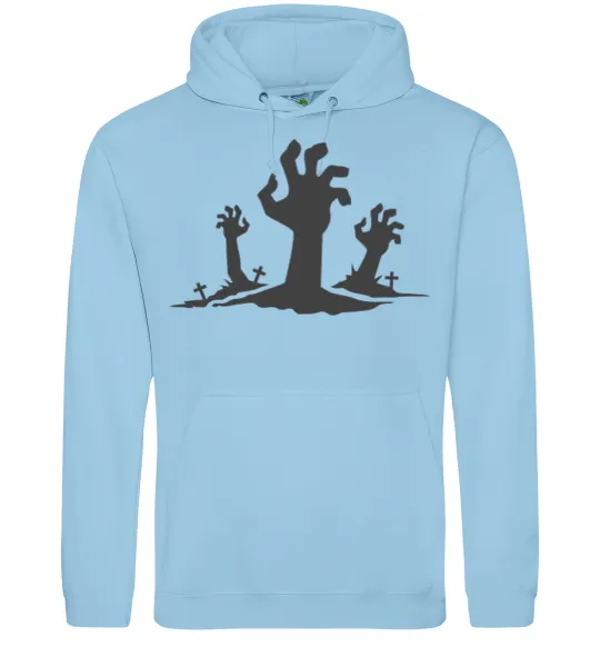 Мужская толстовка (худи) Horrible hands Голубой фото