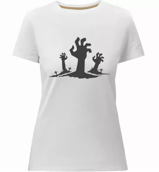 Женская премиум футболка Horrible hands Белый фото