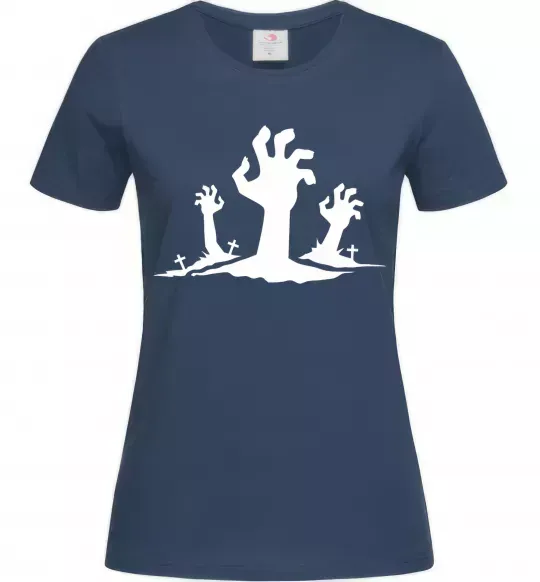 Жіноча футболка Horrible hands Темно-синій фото