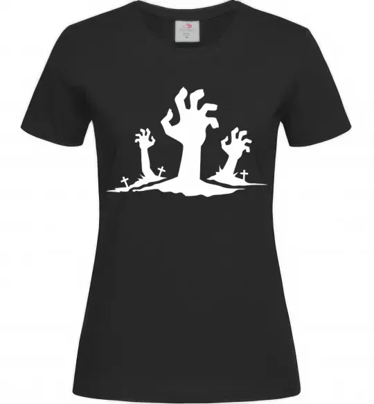 Жіноча футболка Horrible hands Чорний фото