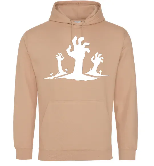 Женская толстовка (худи) Horrible hands Песочный фото