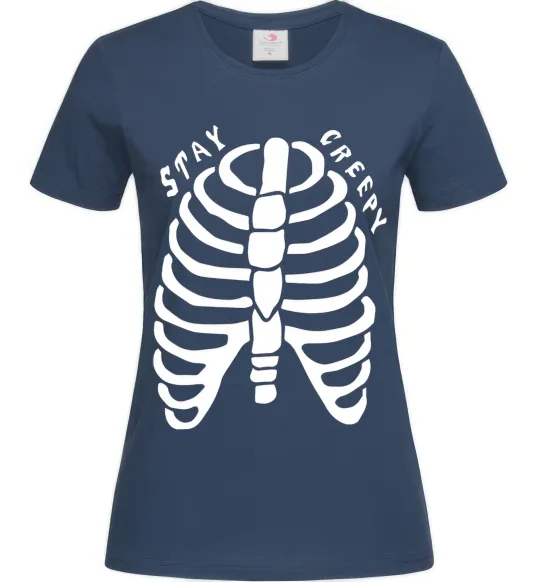 Женская футболка stay creepy Темно-синий фото
