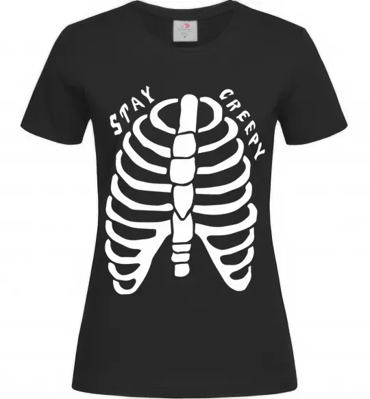 Женская футболка stay creepy Черный фото