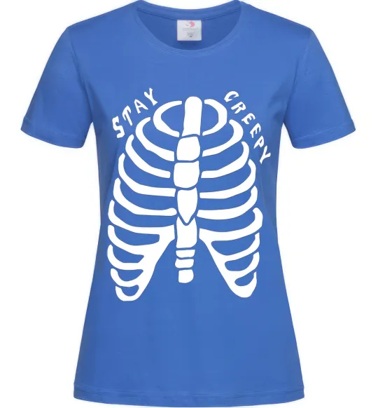 Женская футболка stay creepy Ярко-синий фото