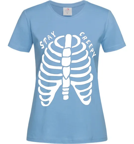 Женская футболка stay creepy Голубой фото