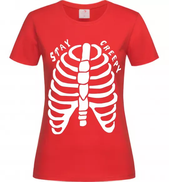 Женская футболка stay creepy Красный фото