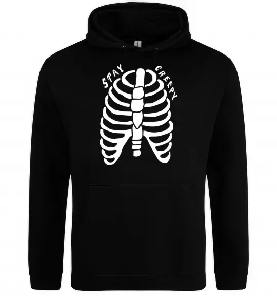 Мужская толстовка (худи) stay creepy Черный фото