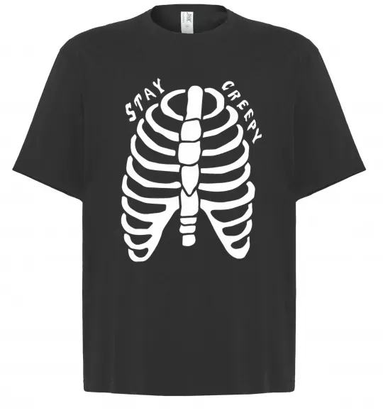 Футболка Оверсайз stay creepy Черный фото