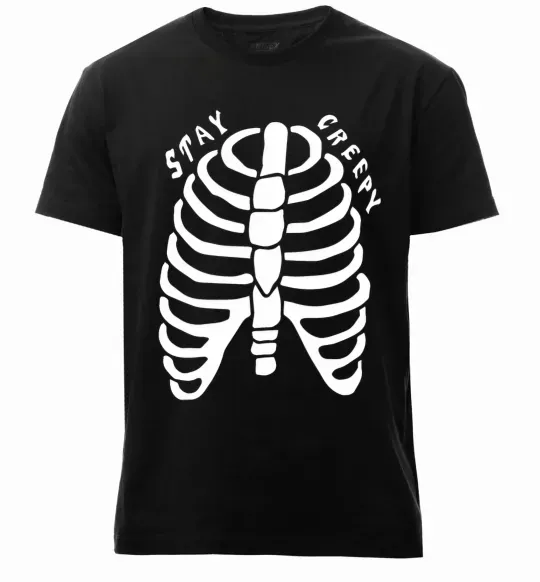 Чоловіча преміум футболка stay creepy Чорний фото