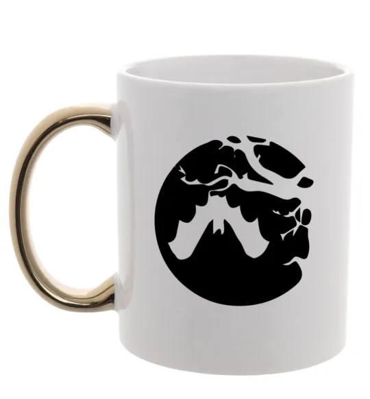 Чашка з кольоровою ручкою Кажан Золото фото