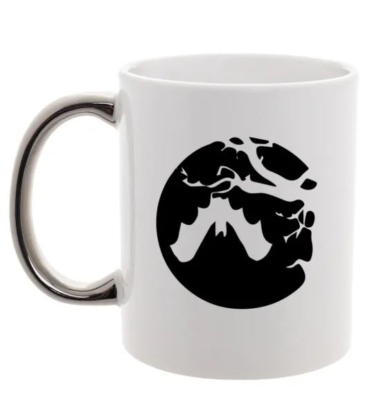 Чашка з кольоровою ручкою Кажан Срібло фото