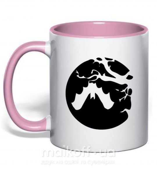 Чашка с цветной ручкой Летучая мышь Нежно розовый фото