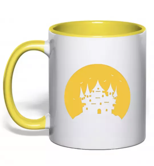 Чашка з кольоровою ручкою Луна Сонячно жовтий фото