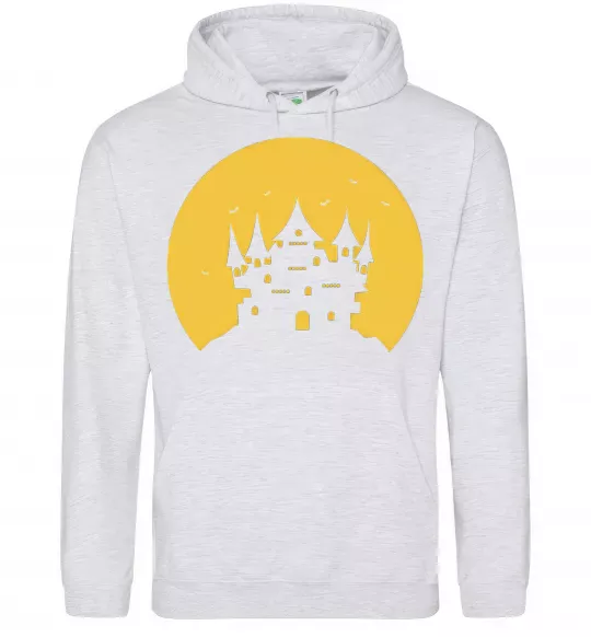 Мужская толстовка (худи) Луна Серый меланж фото