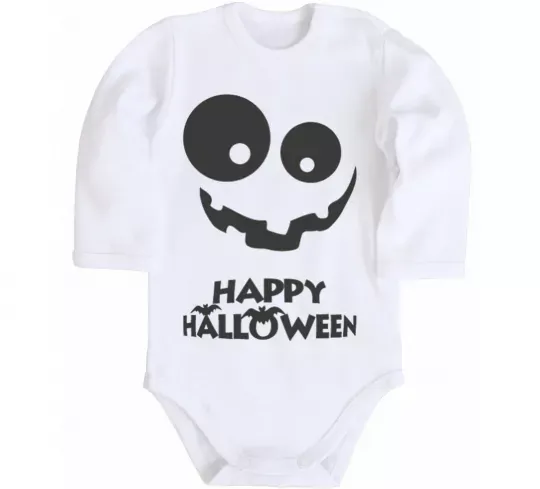 Детский боди happy halloween smile Белый фото
