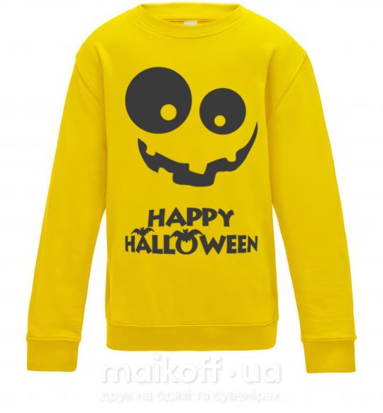 Дитячий світшот happy halloween smile Сонячно жовтий фото