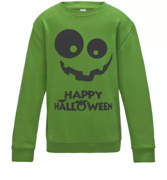 Дитячий світшот happy halloween smile Лаймовий фото