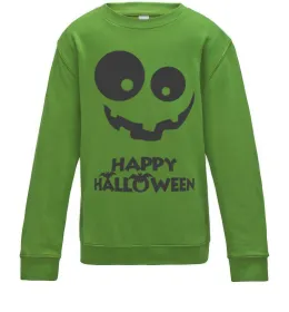 Детский Свитшот happy halloween smile Лаймовый фото