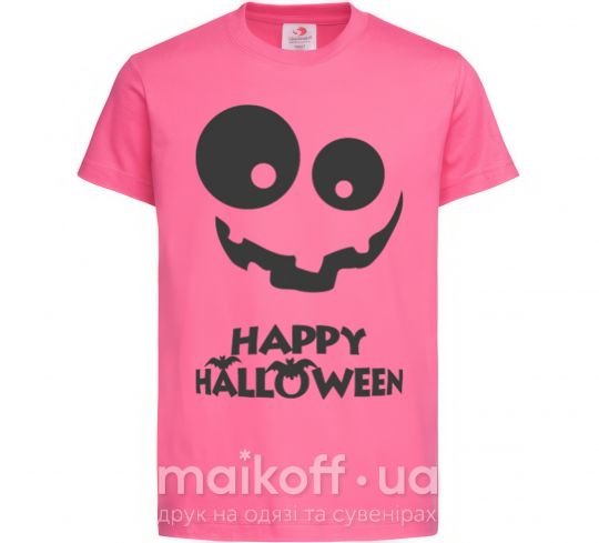 Дитяча футболка happy halloween smile Яскраво-рожевий фото