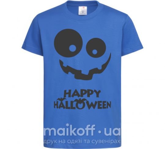 Детская футболка happy halloween smile Ярко-синий фото