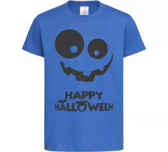 Дитяча футболка happy halloween smile Яскраво-синій фото