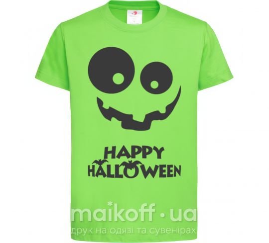 Детская футболка happy halloween smile Лаймовый фото