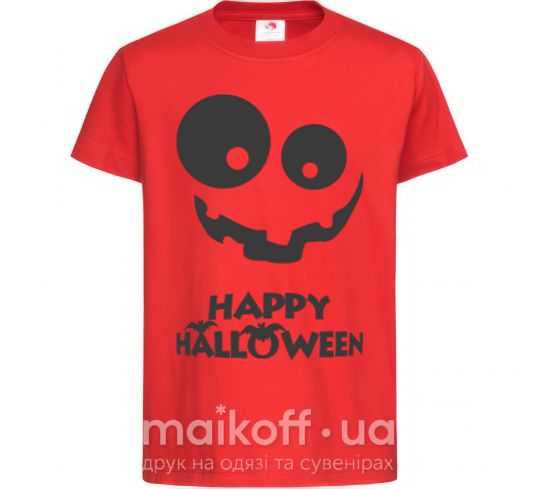 Детская футболка happy halloween smile Красный фото