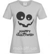 Жіноча футболка happy halloween smile Сірий фото