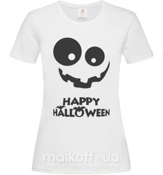 Жіноча футболка happy halloween smile Білий фото