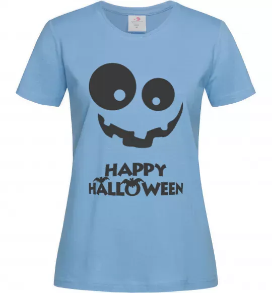 Жіноча футболка happy halloween smile Блакитний фото