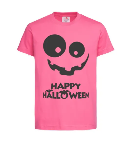 Дитяча футболка happy halloween smile Яскраво-рожевий фото