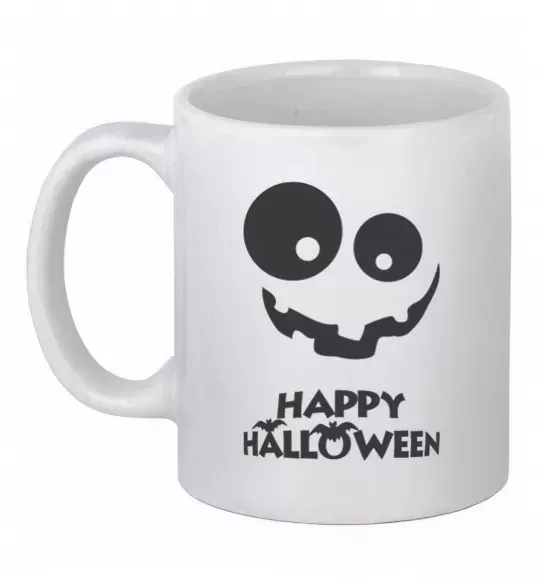 Чашка керамическая happy halloween smile Белый фото