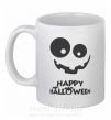 Чашка керамическая happy halloween smile Белый фото