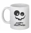 Чашка керамическая happy halloween smile Белый фото