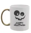 Чашка з кольоровою ручкою happy halloween smile Золото Чашка з кольоровою ручкою happy halloween smile Золото фото