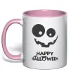 Чашка з кольоровою ручкою happy halloween smile Ніжно рожевий Чашка з кольоровою ручкою happy halloween smile Ніжно рожевий фото