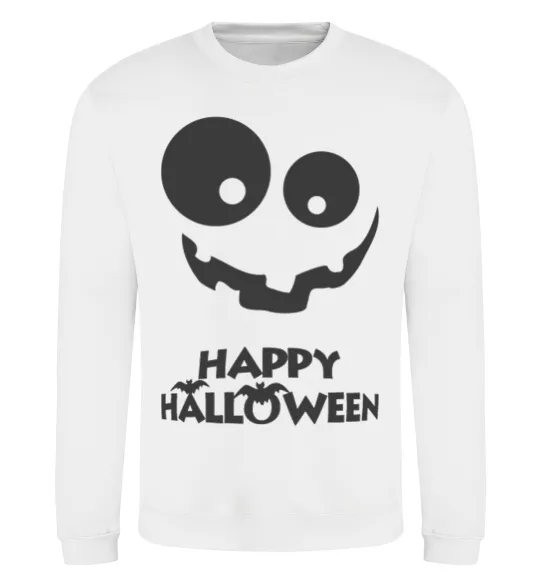 Світшот happy halloween smile Білий фото