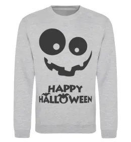 Світшот happy halloween smile Сірий меланж фото