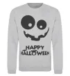 Світшот happy halloween smile Сірий меланж фото