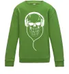 Детский Свитшот Череп в навушниках Лаймовый фото