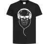Детская футболка Череп в навушниках Черный фото