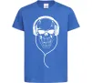 Детская футболка Череп в навушниках Ярко-синий фото