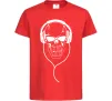 Детская футболка Череп в навушниках Красный фото