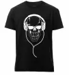 Мужская премиум футболка Череп в навушниках Черный фото