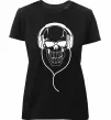 Жіноча преміум футболка Череп в навушниках Чорний Жіноча преміум футболка Череп в навушниках Чорний фото