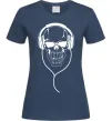 Жіноча футболка Череп в навушниках Темно-синій фото