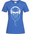 Жіноча футболка Череп в навушниках Яскраво-синій фото