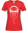 Жіноча футболка Череп в навушниках Червоний фото