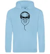 Мужская толстовка (худи) Череп в навушниках Голубой Мужская толстовка (худи) Череп в навушниках Голубой фото